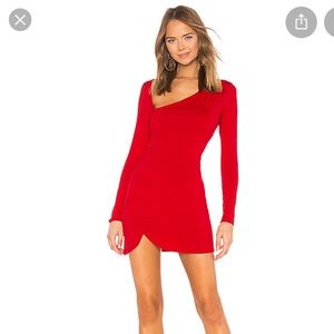 Susana Monaco Curved Neck Long Sleeve Dress